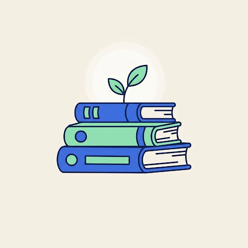 Visual TaskFlow dari Google Stitch dengan ilustrasi buku dan tanaman